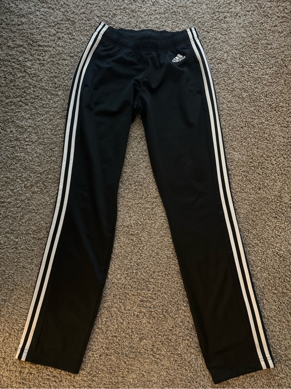 adidas Black Sweatpants with White Side Stripes